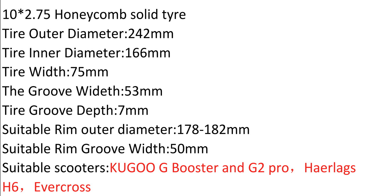 10x2.75 solid tire for kugoo